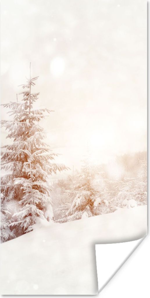 MuchoWow Poster Baum - Schnee - Winter 40x80 cm - Dekoration