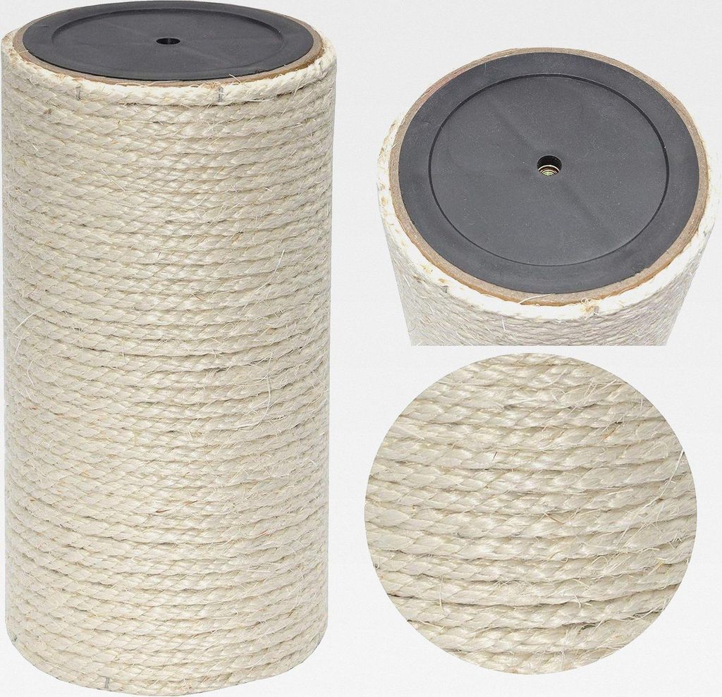 Kratzsäule/Sisalsäule/Ersatzstamm für Kratzbäume - Ø 15 cm, Gewinde M8 - aus Teppichgewebe - beige - Länge 30 cm