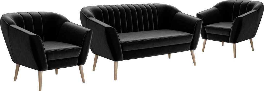 MEBLINI Mini Sofa Set 2-1-1 für Wohnzimmer - Mini Lounge für vier Personen - Küchensofa - Sofa Klein - Sitzgarnitur - Polstergarnitur - Sofagarn...