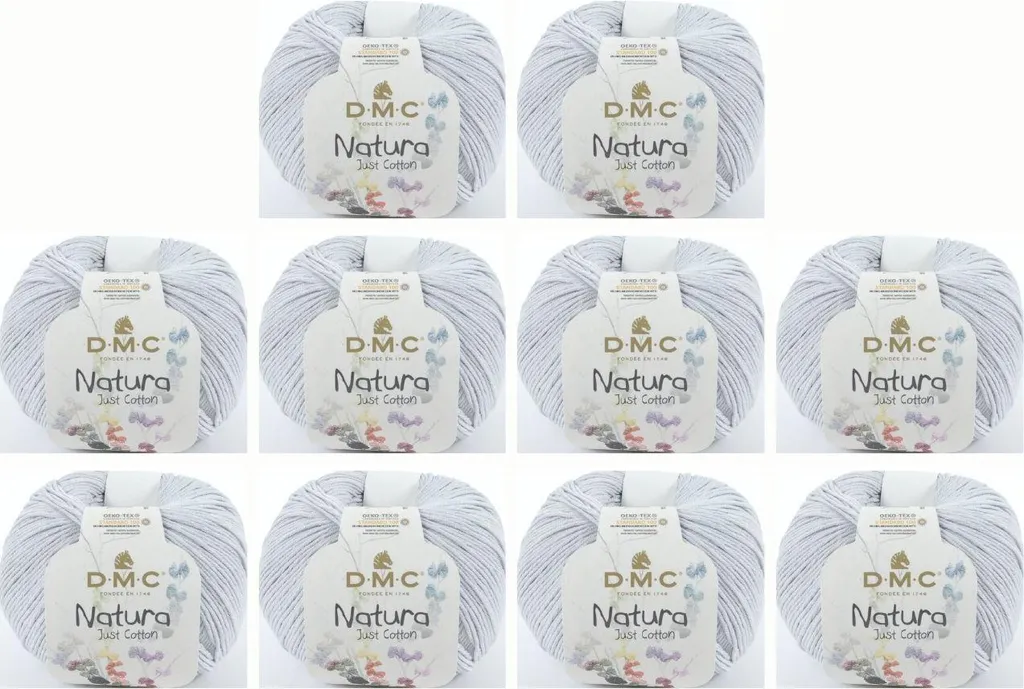Fil à Tricoter DMC Natura Just Cotton - Lot de 10 Pelotes Coton Mat