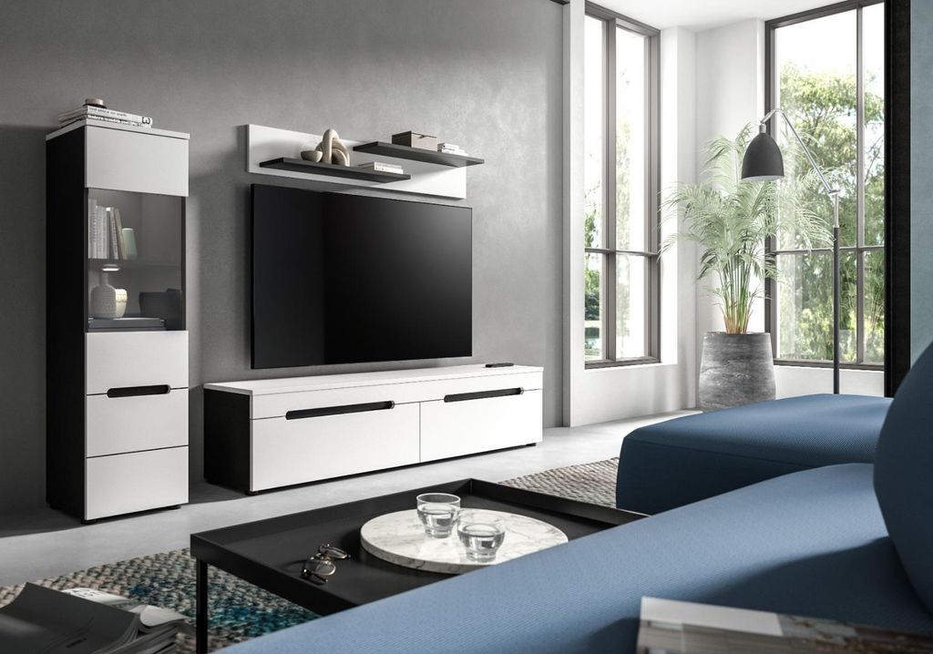 Canu Regal C7 System inkl. Beleuchtung weiß, dunkelgrau.