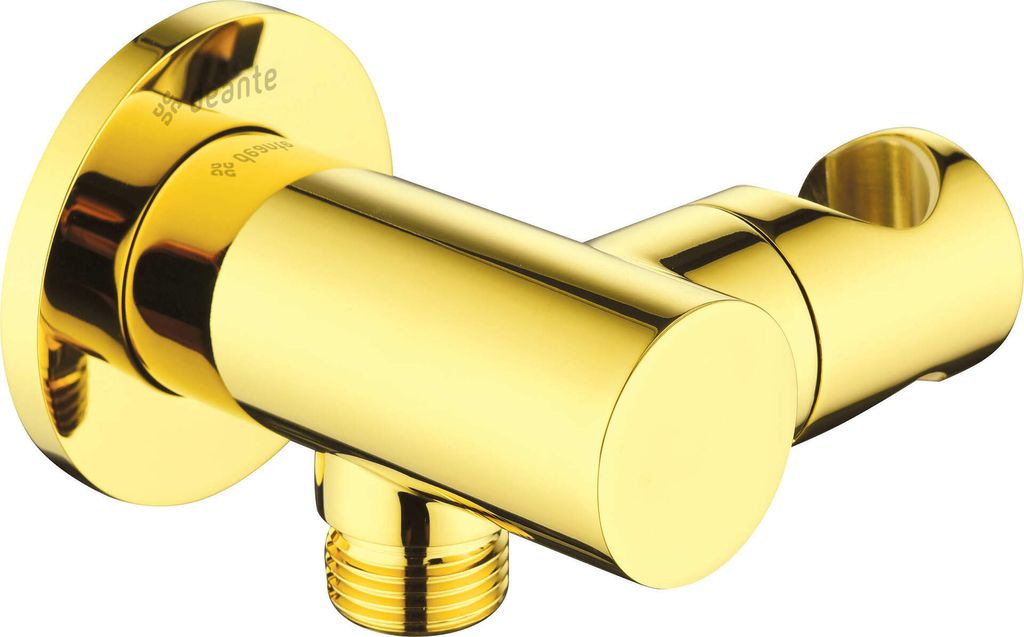 Round angled connector with handset holder