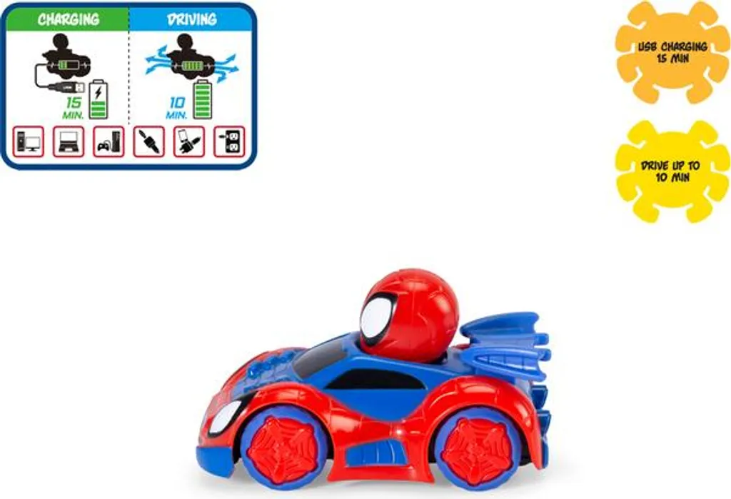 Mini voiture RC Spidey Web Crawler Dickie avec télécommande adaptée