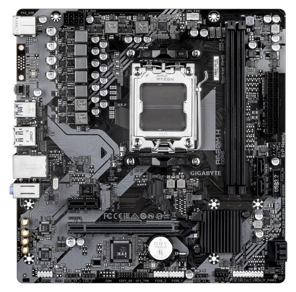 GIGABYTE A620M H, AMD, Gniazdo AM5, AMD Ryzen 7000 Series, Zdjęcie produktu 