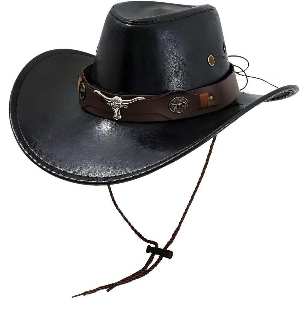 Pánsky klobúk TE-40592 - Čierny westernový klobúk 2. akosť Obrázok produktu 