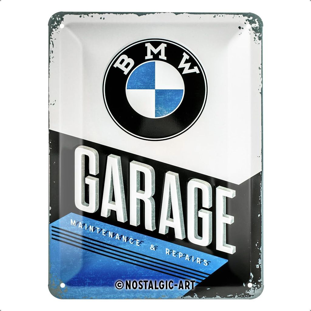 Nostalgic-Art - Plaque en métal 15x20 cm - BMW - Garage BMW Image du produit 