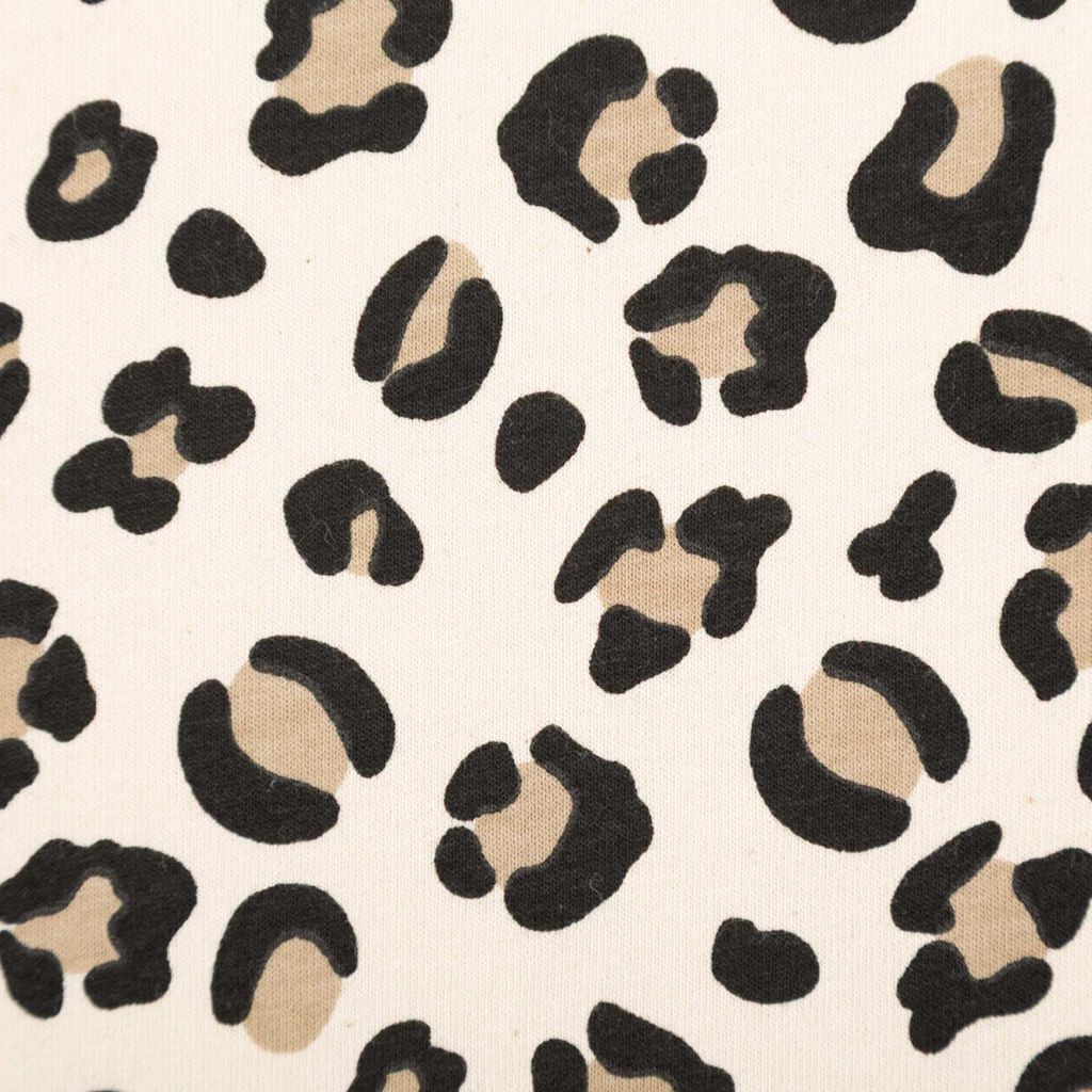 Sweatstoff Meterware aus Baumwolle Animal Skin Leo beige 1,50m
