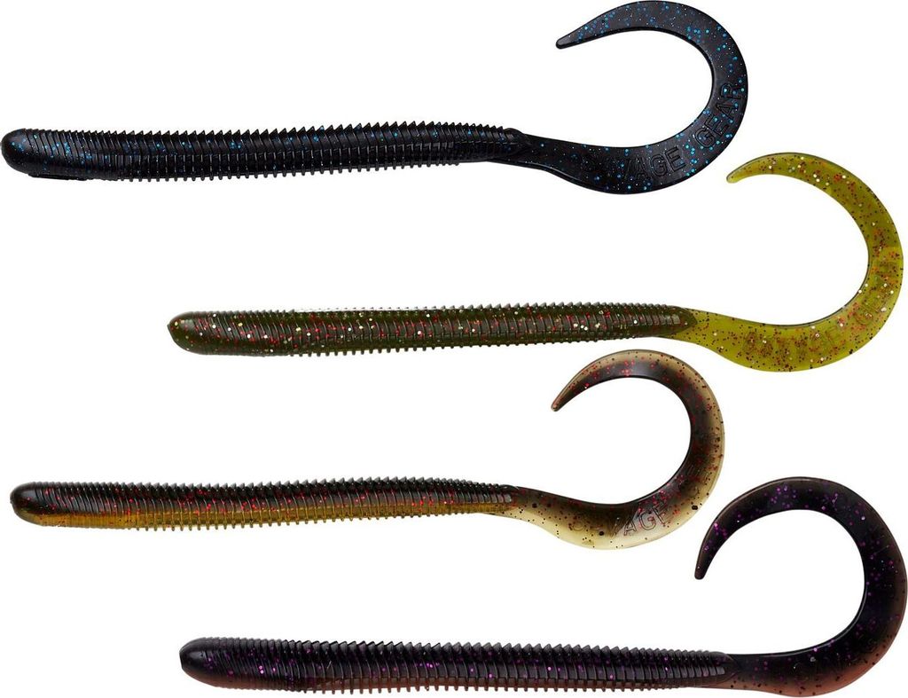 Savage Gear Razorback Worm 20cm 9,5g - 8 Gummiwürmer, Farbe:Black & Blue