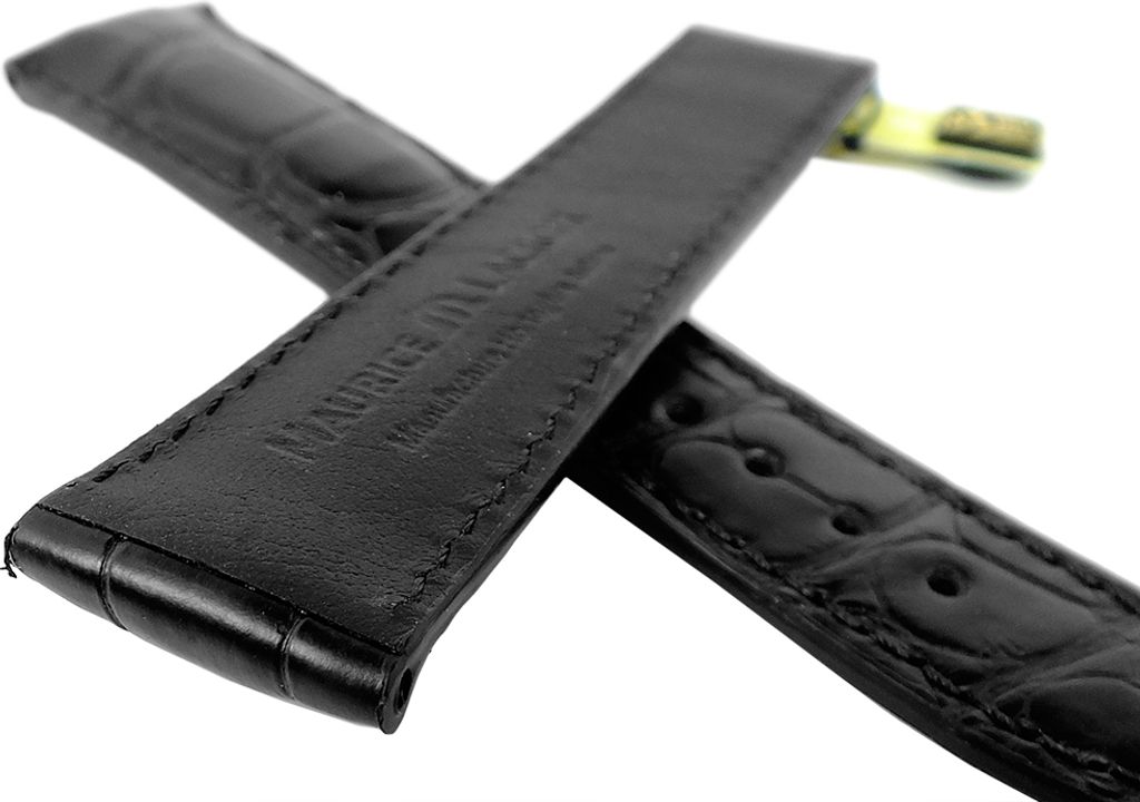 Maurice Lacroix Masterpiece Uhrenarmband Kroko Leder schwarz 33162, Stegbreite:22mm