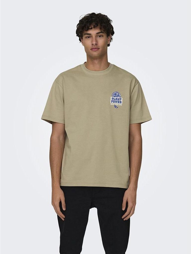 Only & Sons Leroy Life Rlx Nature Kurzarm-t-shirt Grün 2XL Herren Grün 2XL