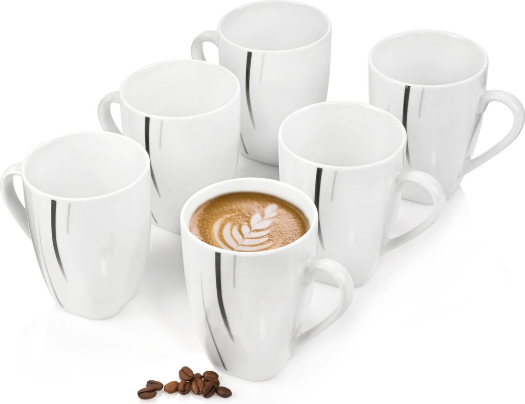 SÄNGER Kaffeebecher Set Bilgola Black Lines 6 teilig
