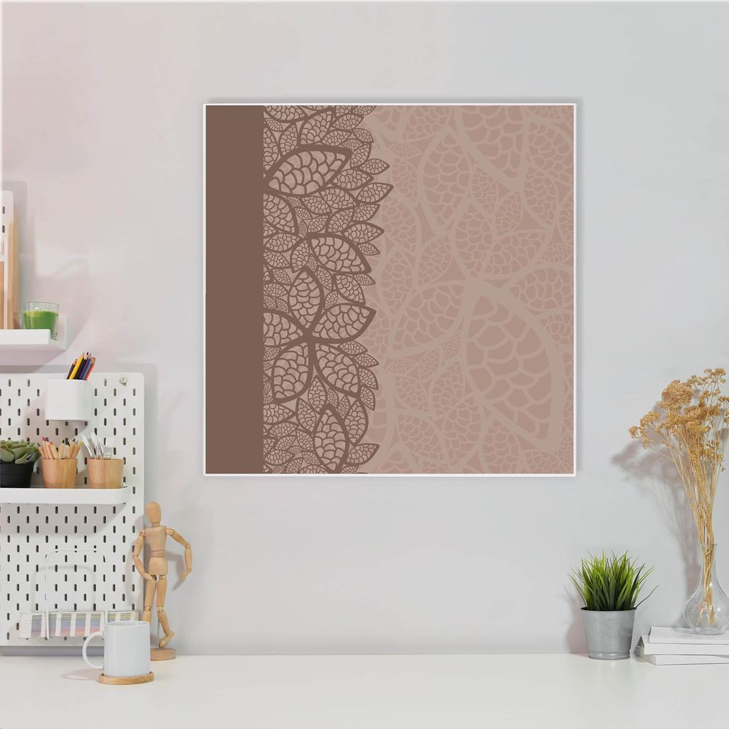Design Stahlmagnettafel Quadratisch 50x50cm Muster Blätter