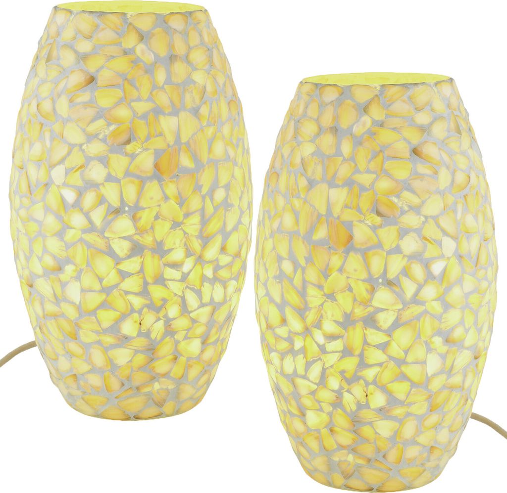 Marrakesch 2er Set Boho Deko Tischlampe Nachttischlampe 28cm groß | Deko Aesthetic Tischleuchte Lampe im Wohnzimmer Schlafzimmer & Kinderzimmer | ...