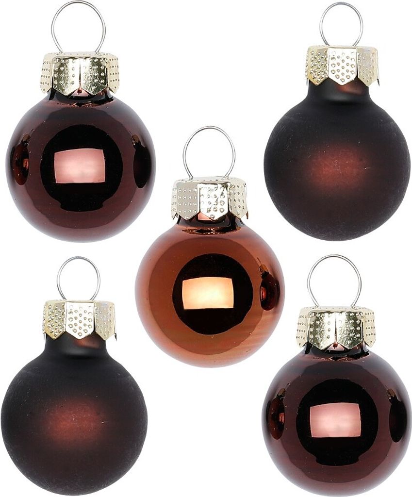 Weihnachtskugeln Glas 2cm 25 Stück - Cognac Diamond