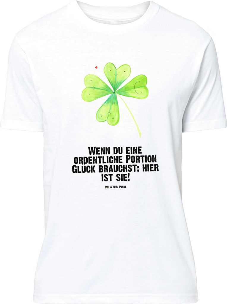 Mr. & Mrs. Panda Größe L T-Shirt Blume Kleeblatt - Weiß - Geschenk, Motivation, Shirt, Glücksbringer, Garten, Glück, Neuanfang, mit Spruch, Ts...