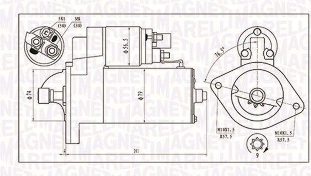 MAGNETI MARELLI 063721135010 Starter Anlasser 2kW für Produktbild 