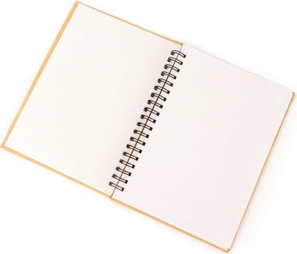 Kraft-Spiral-Notizbuch mit weißen Seiten 24 x 19 x 1,5 cm