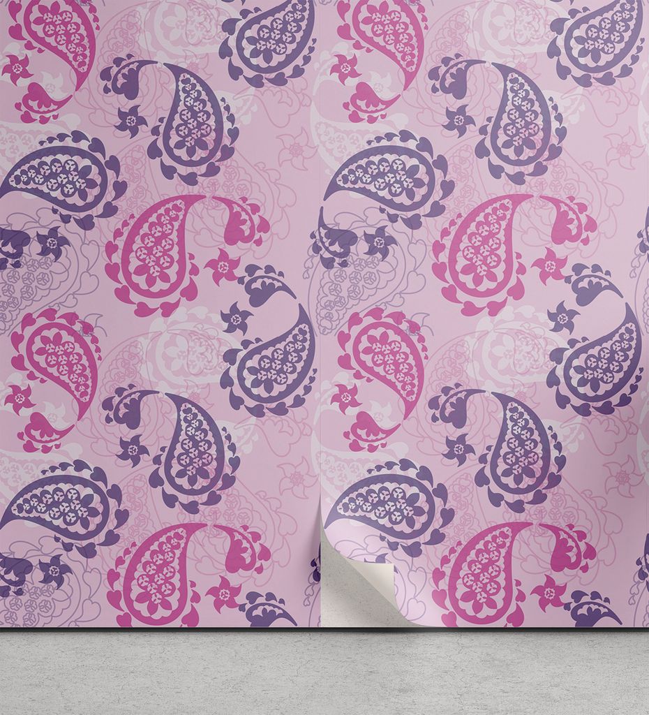 ABAKUHAUS Mauve abziehbare & klebbare Tapete für Zuhause, Art Effects, selbstklebendes Wohnzimmer Küchenakzent, 33 cm x 90 cm, Fuchsienfarben Lila