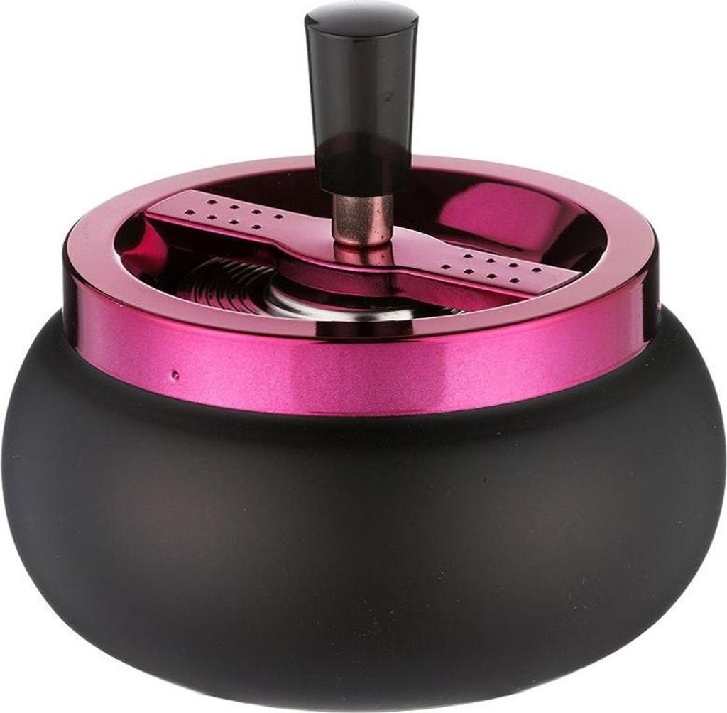Angelo Schleuderaschenbecher / Drehascher schwarz/ brombeere-metallic, 13 cm