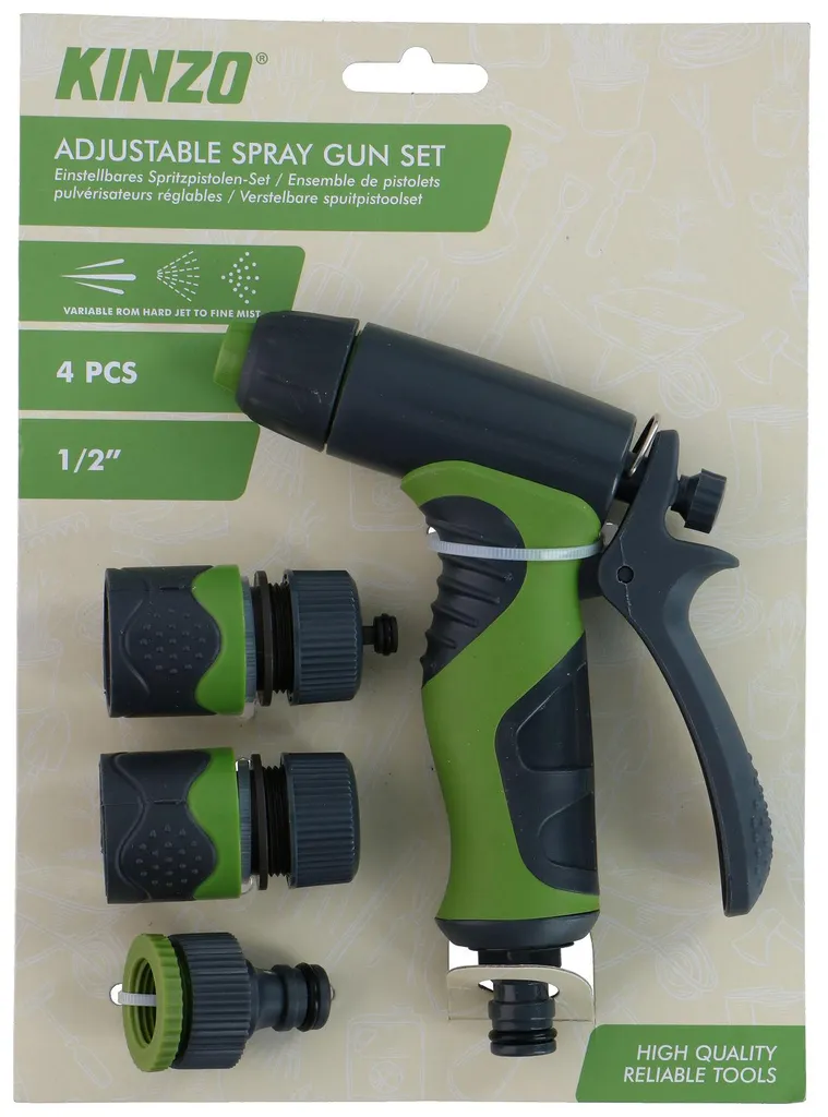 Kit pistolets d'arrosage Kinzo à buse de pulvérisation réglable