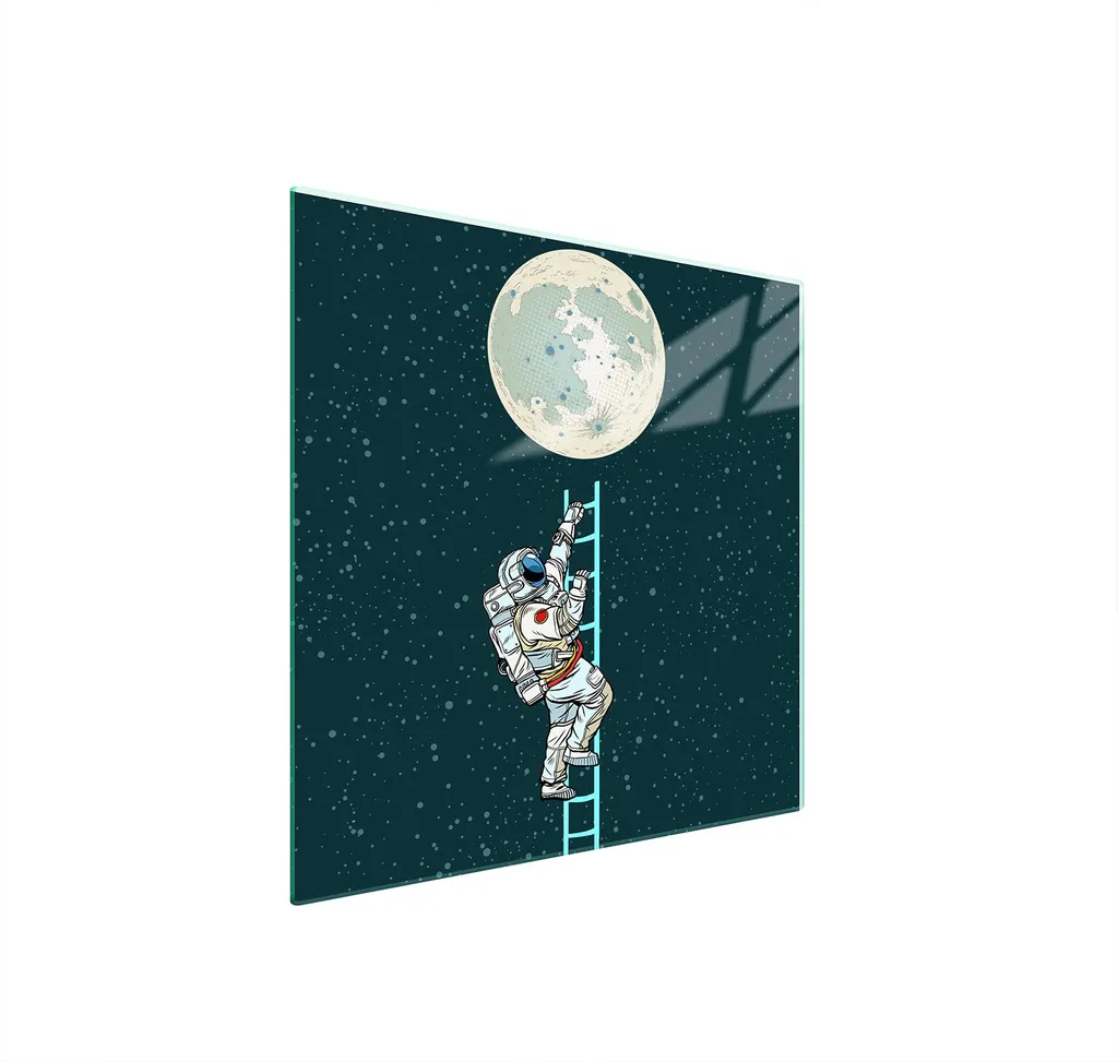 Piastra Vetro Decorativa Luna 50x52 | Coprifornelli Artistico Temperato