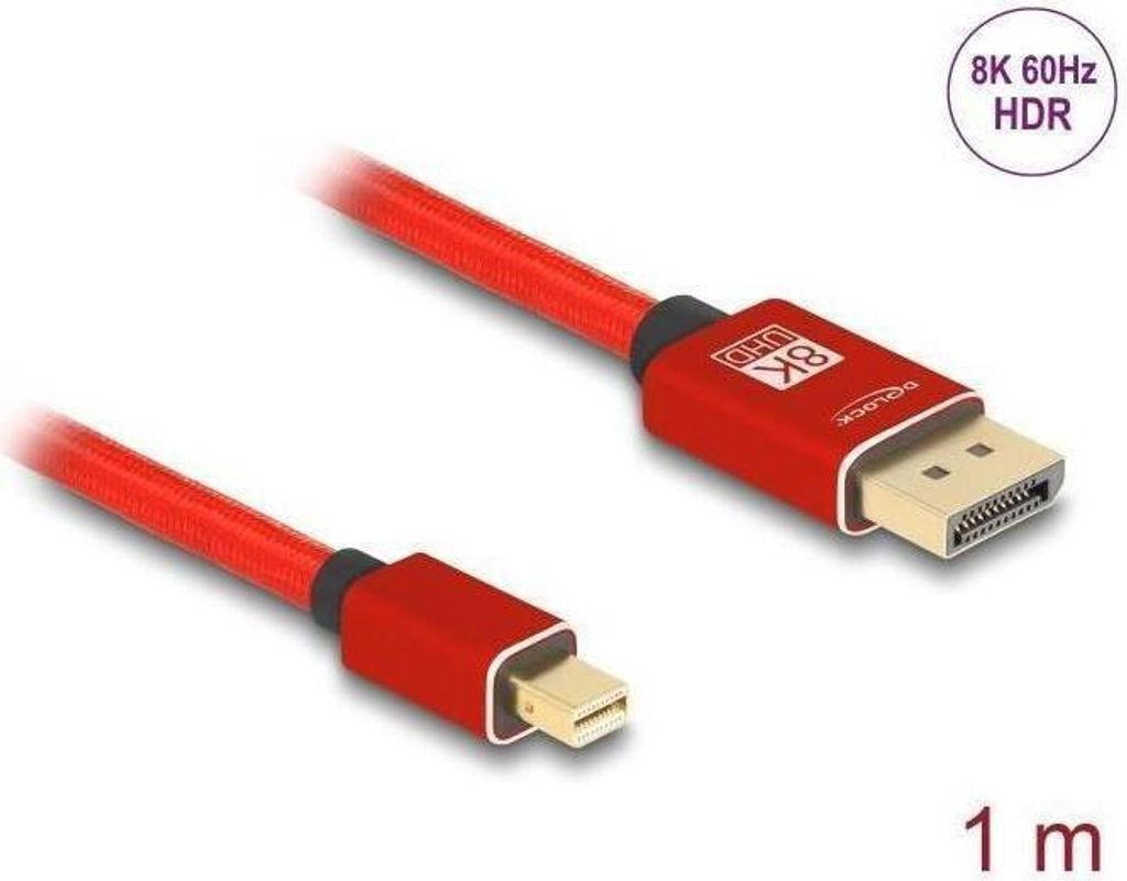 DELOCK Mini DisplayPort zu DisplayPort Kabel 8K 60Hz 1m