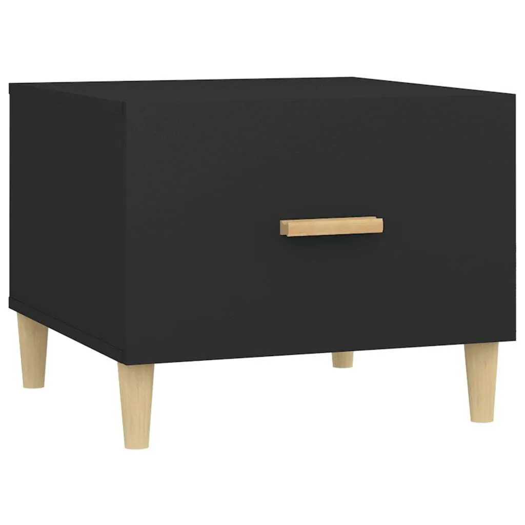 Coffee Table Nero 50x50x40 in Legno - Tavolino Basso Design Elegante