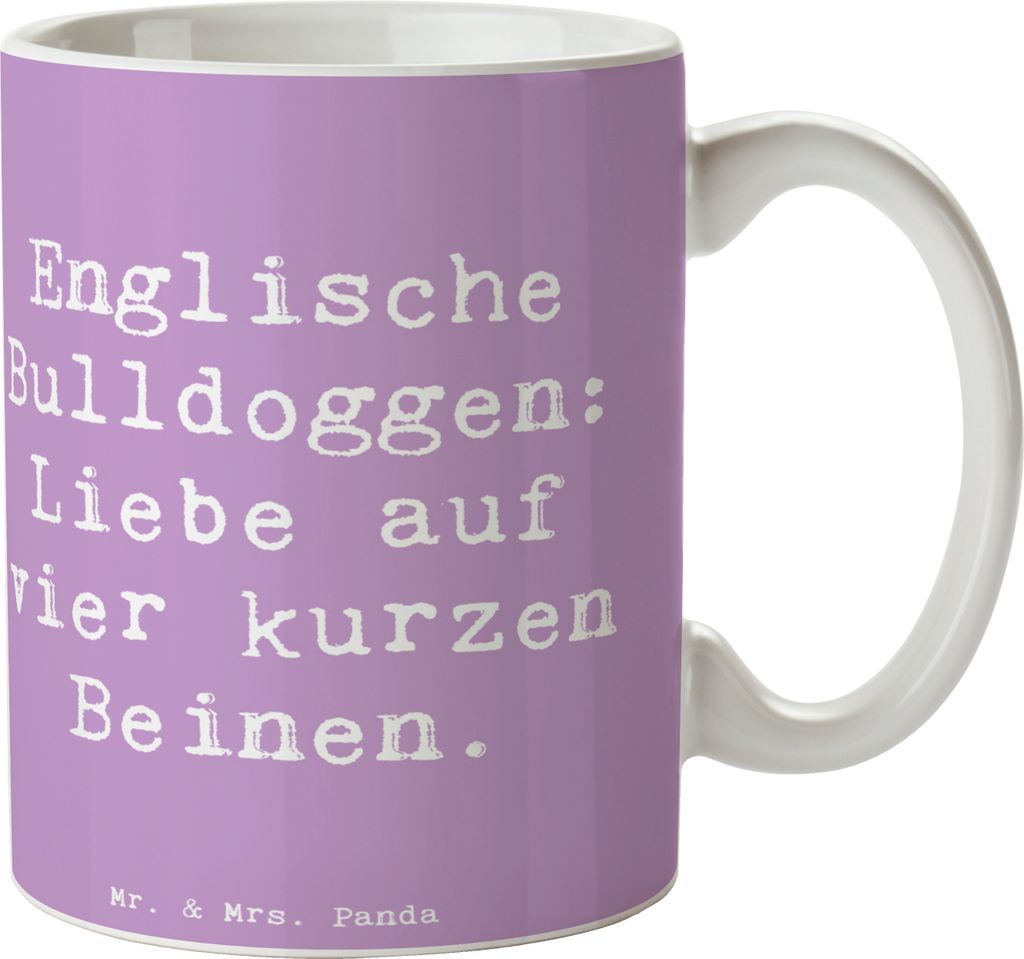 Mr. & Mrs. Panda Tasse Spruch Englische Bulldogge Liebe - Lavendeltraum - Geschenk, Hundeliebhaber, Pott, optimale Erziehung, Freundschaft, Kaffeeb...