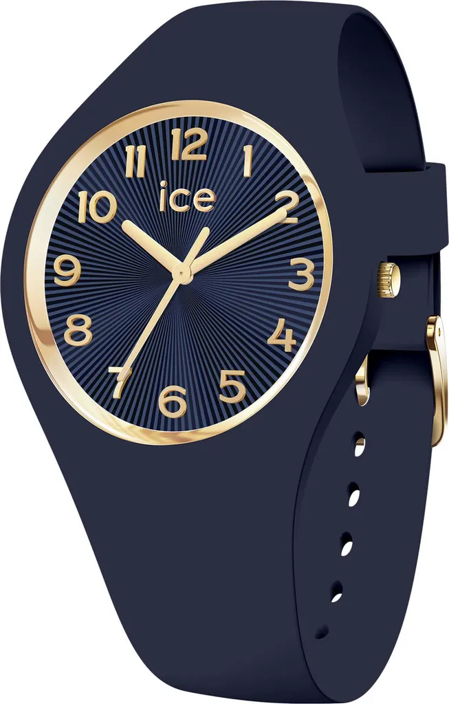 Montre Ice Watch Silicone Bleu Marine et Cadran Doré Ice Champagne