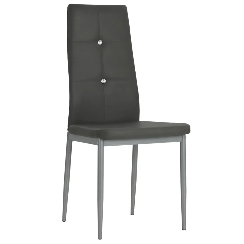 Set 2 Sedie da Pranzo vidaXL Grigio Scuro - Stile Minimal Similpelle