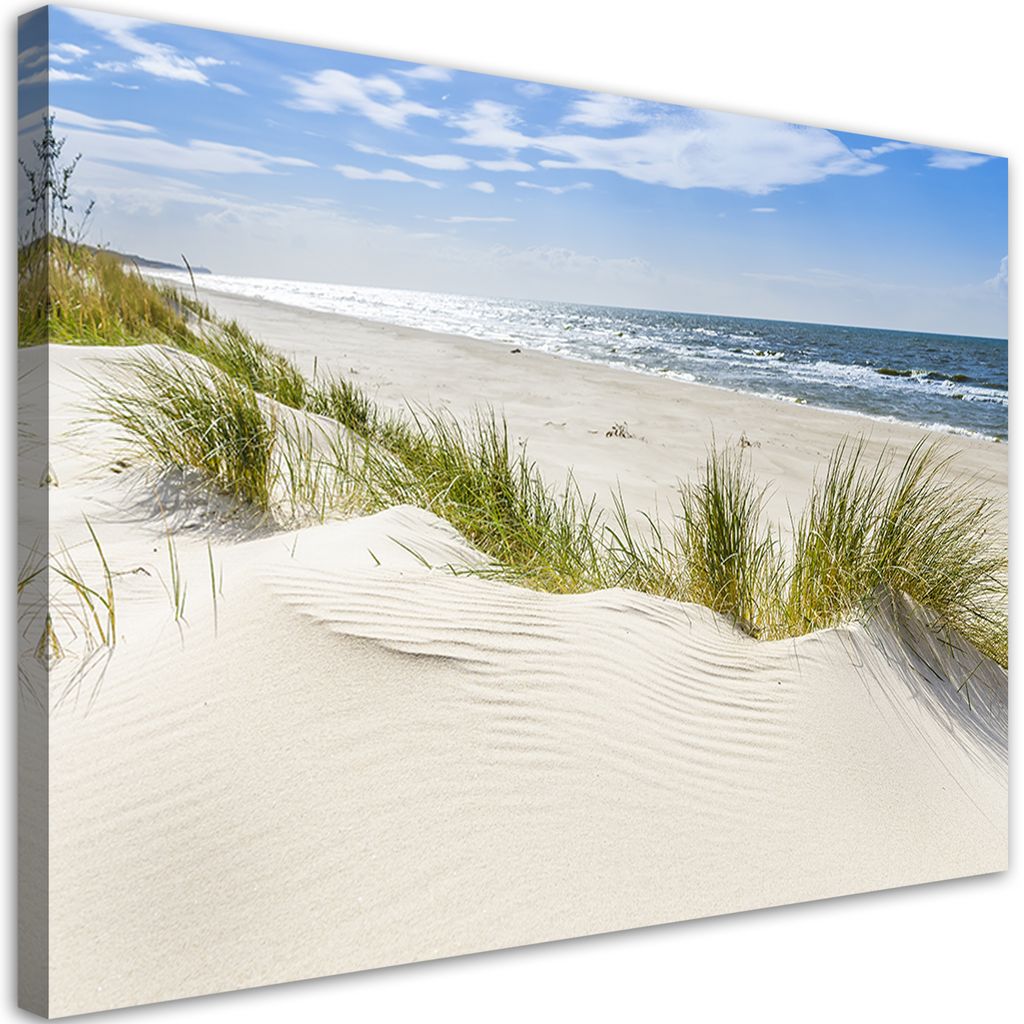 Leinwandbild Meer Strand Ostsee-Landschaft 60x40 Feeby Beige bild für die wand bereit zum aufhängen