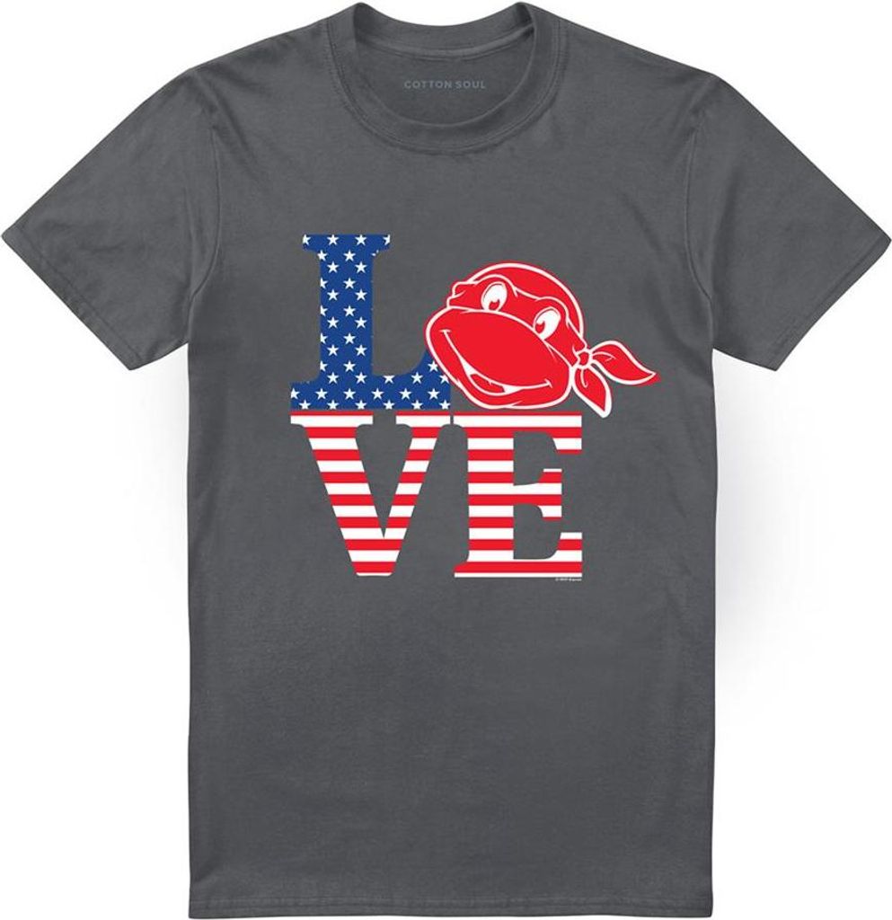 Teenage Mutant Ninja Turtles - "Love" T-Shirt für Herren/Damen Uni TV26791 (M) (Holzkohle)