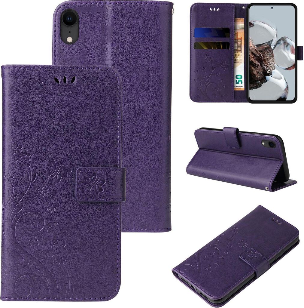 Handyhülle für Apple iPhone XR Floral Blumen Schmetterling Produktbild 