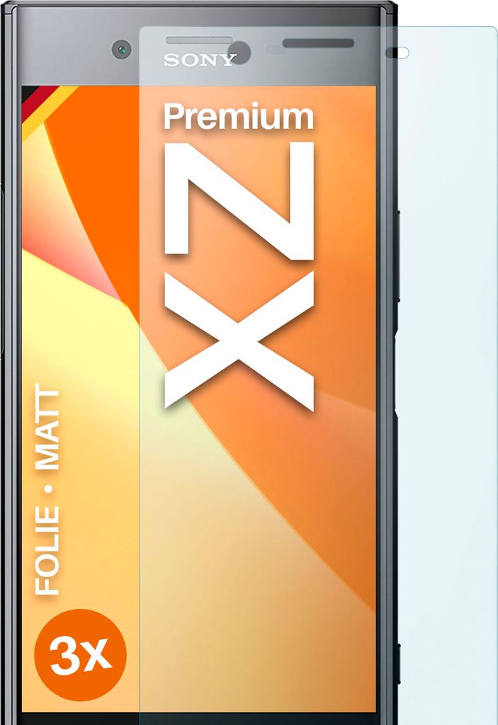 moex 3x Schutzfolie kompatibel mit Sony Xperia XZ Premium - Displayschutzfolie Anti Reflex Folie, Matt