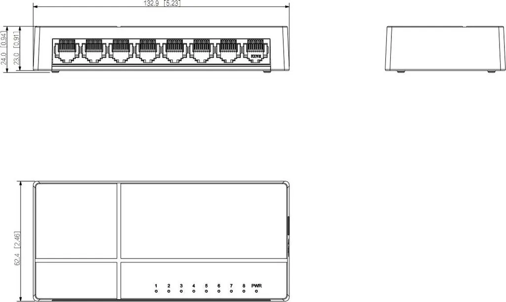 Switch Gigabit 8 Ports Dahua PFS3008-8GT-L Commutateur Ethernet Blanc