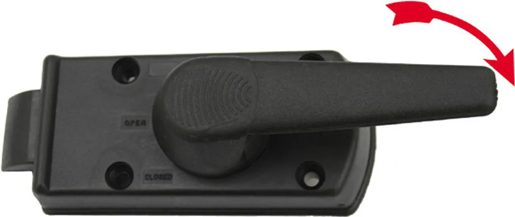 Serrure de porte intérieure noire pour camping-car et caravane - Gauche