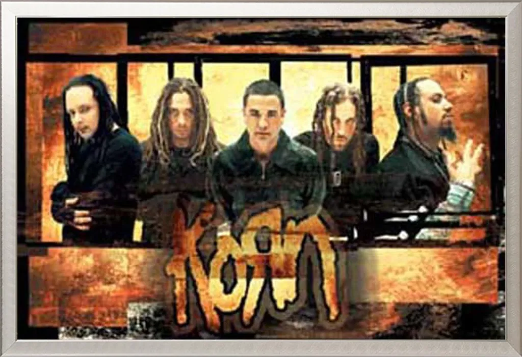 Affiche Korn encadrée sous verre acrylique et cadre alu Shinsuke argent