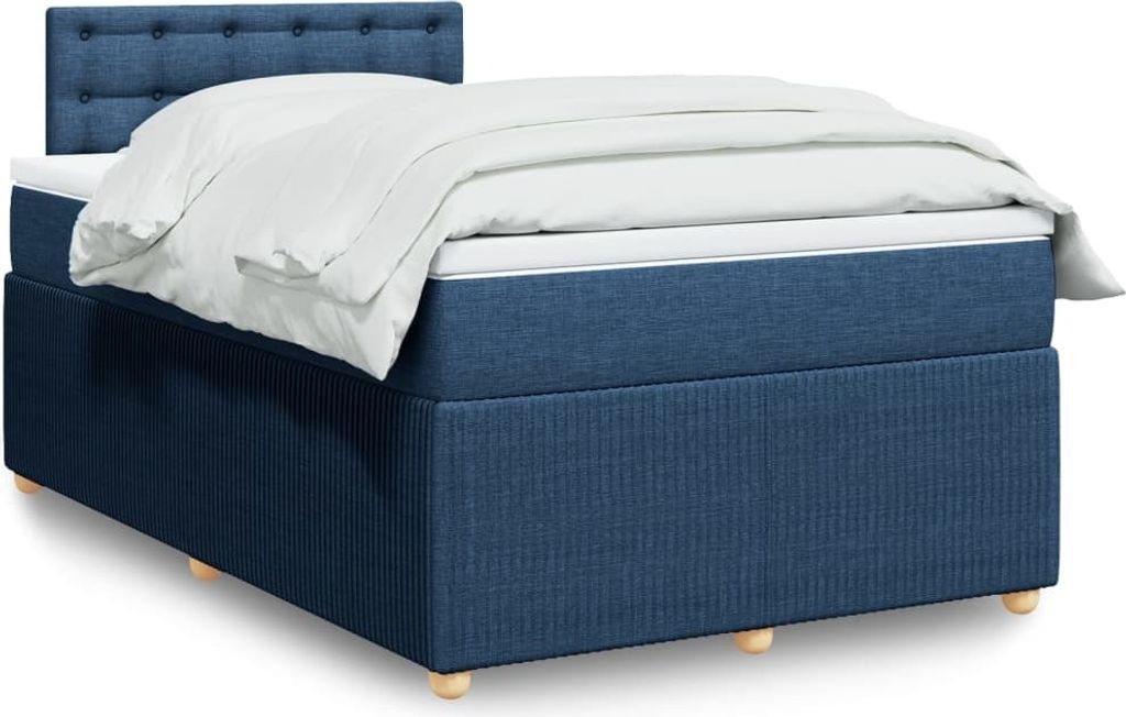 "2026 Promotion" Boxspringbett mit Matratze - Blau 120x190 cm - Stoff - Polsterbett CC14743