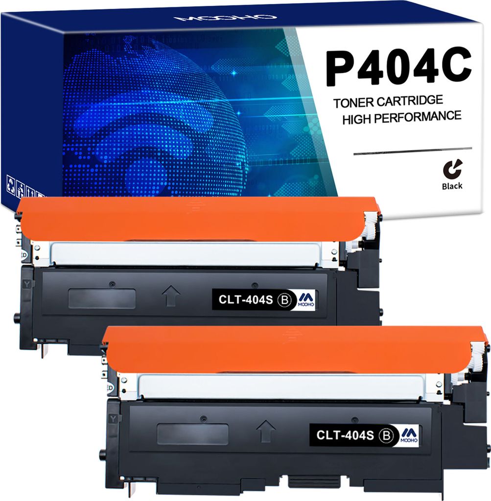 A box of toner cartridges with two cartridges shown below.