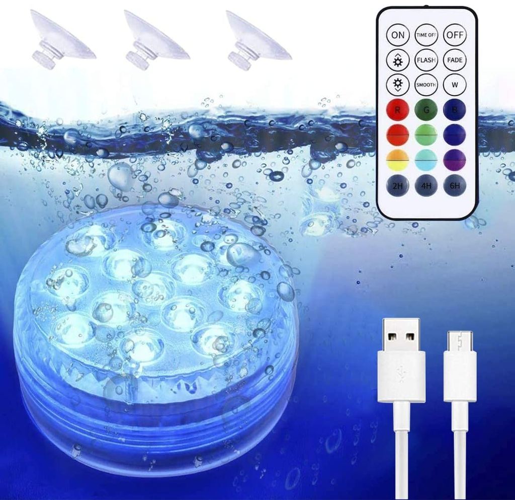 4x RGB LED Unterwasserlicht Pool Schwimmbad Dekor Lampe mit Fernbedienung