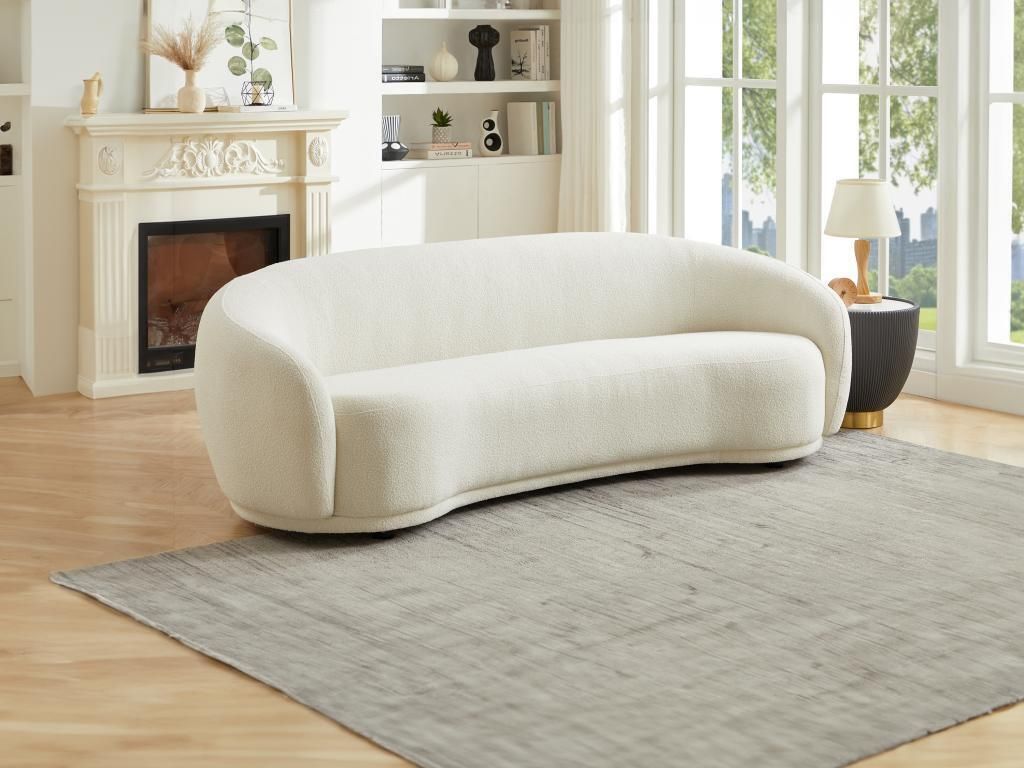 Sofa 3-Sitzer - Bouclé-Stoff - Beige - BOVANA von Pascal Produktbild 