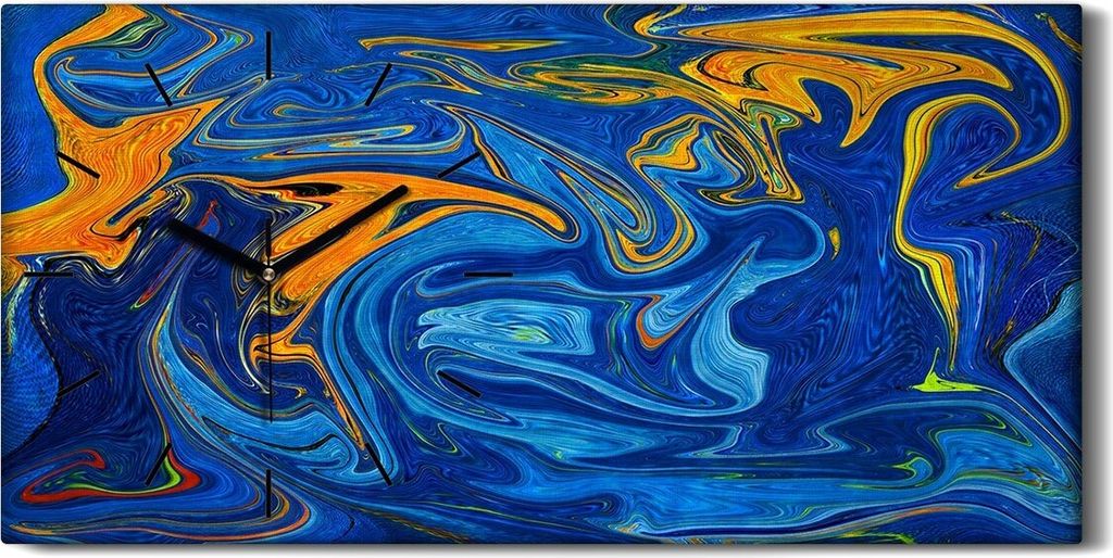 Leinwand Wanduhr Wandkunst Uhr Geräuschlos 60x30 Malerei Abstrakte Kunst - schwarze Hände