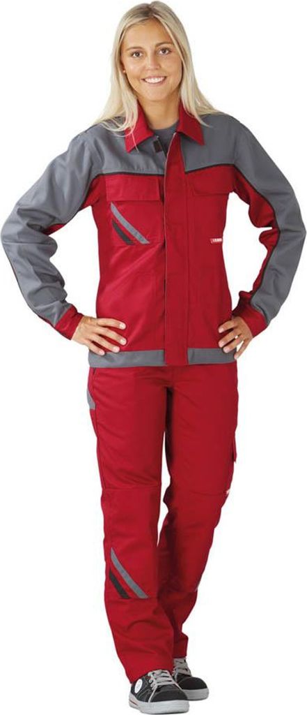 Größe 36 Damen Planam Highline Damen Bundjacke rot schiefer schwarz Modell 2390