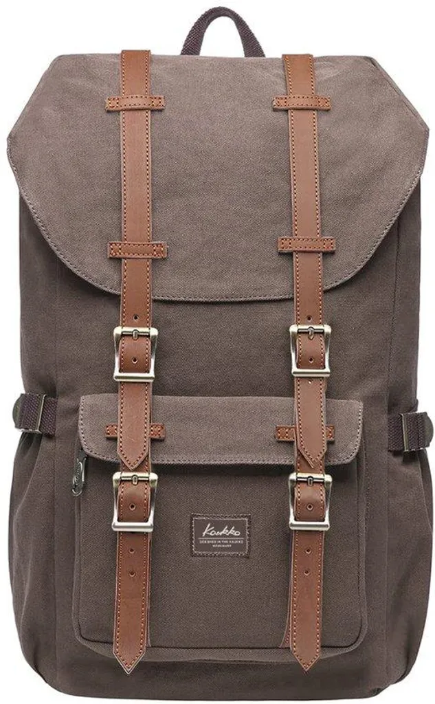 Sac à dos homme 45x27x17 cm couleur café - Daypack urbain multi-poches