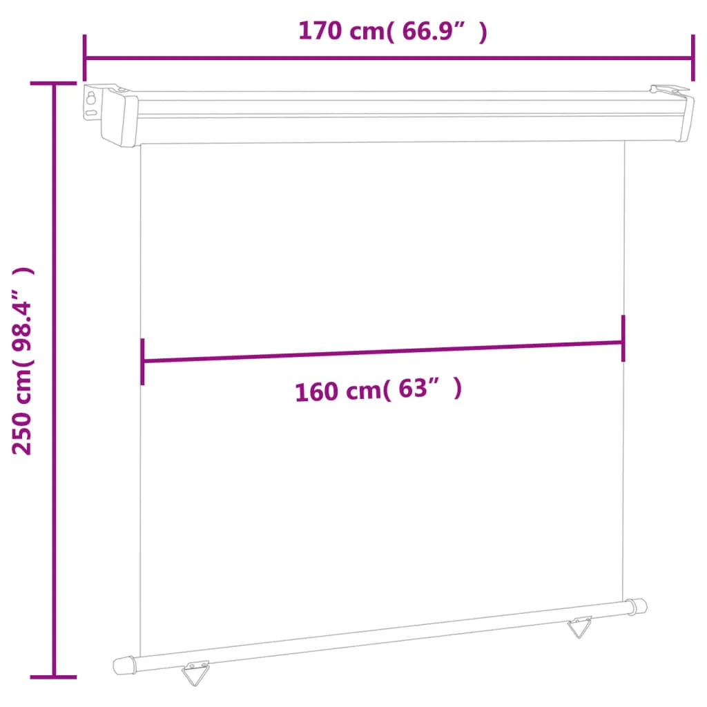 Tenda Balcone Laterale 175x250 cm Blu vidaXL | Facile Montaggio - 11