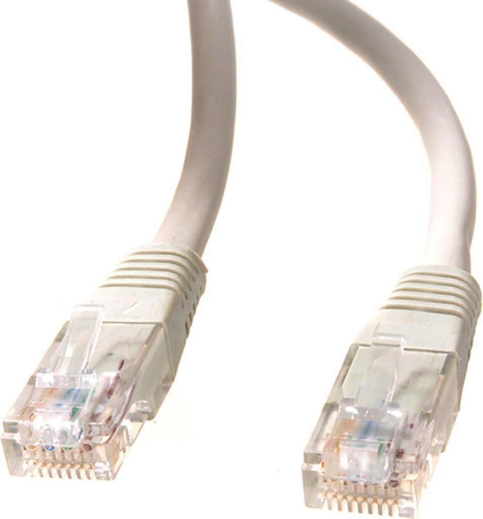Maclean MCTV-646 Patchkabel 3m CAT5 RJ45 Grau U/UTP Ethernet Netzwerk Fast Gigabit LAN Twisted-Pair PVC Goldstecker Hochwertig