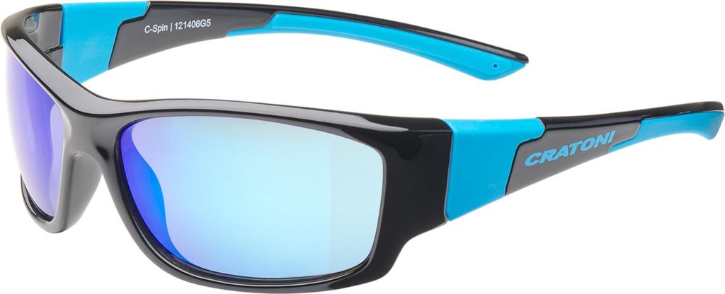 Cratoni C-SPIN Kinder Sonnenbrille Fahrradbrille 100% UV Schutz Kids kratzresistend leicht 28g : black-blue