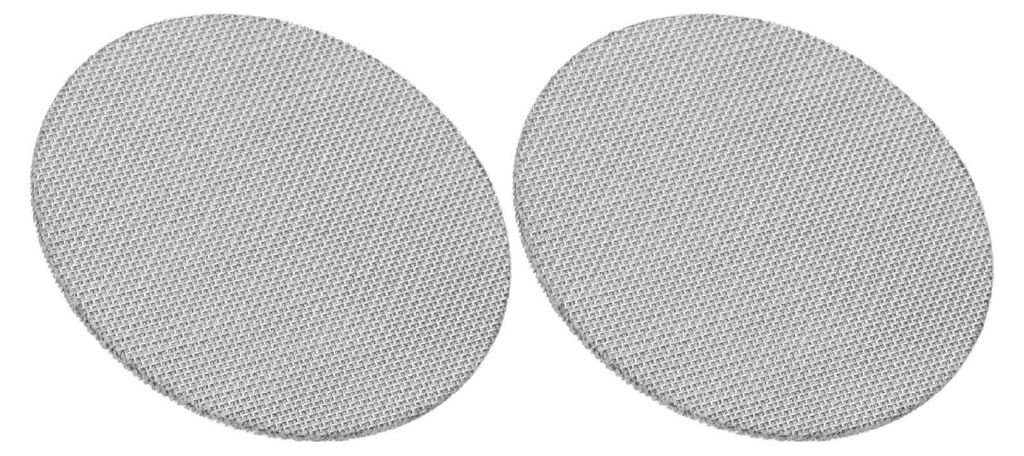 Two round, mesh filters are shown against a white background.