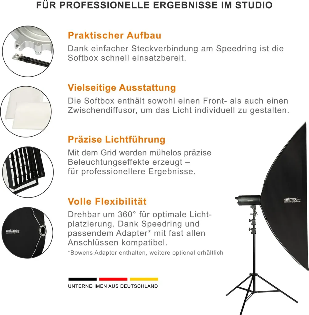 Walimex pro Softbox Essential Striplight 40x180 - Illuminazione Studio Pro - 2