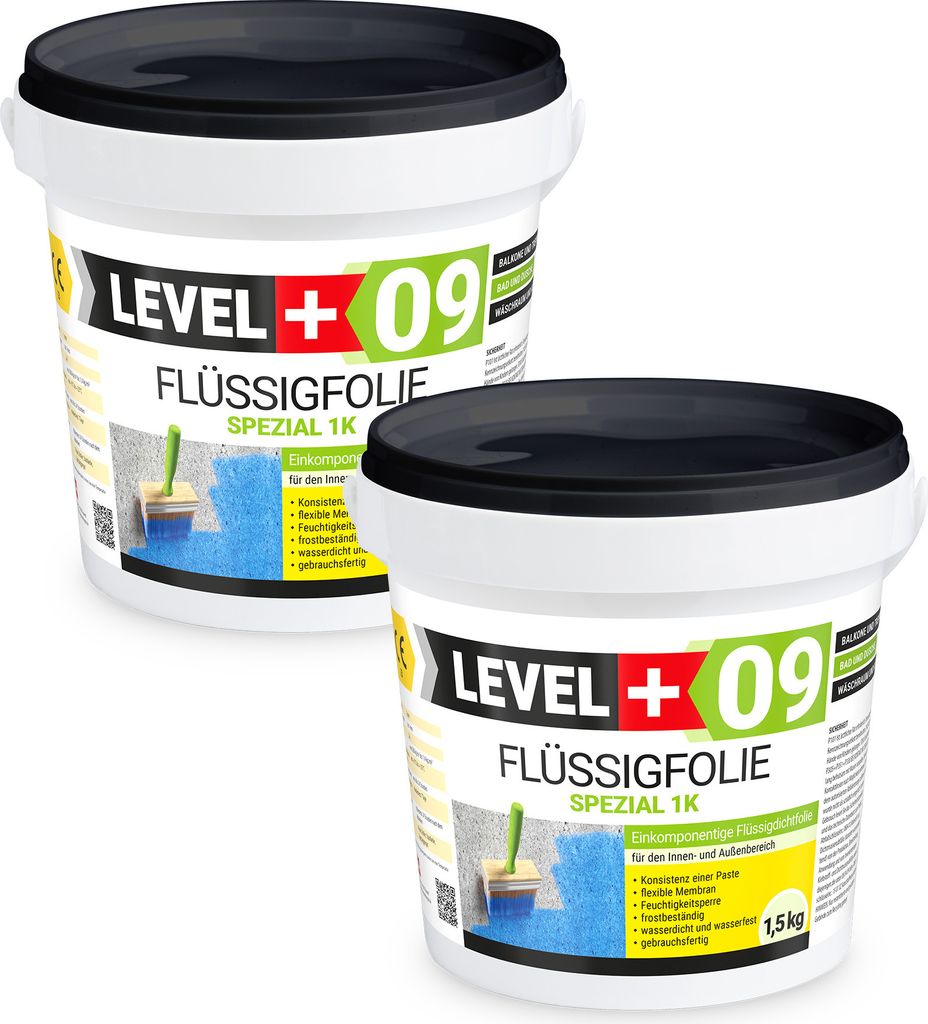 Dichtfolie 3kg Flüssigfolie Bad und Balkon Abdichtung Wasserdicht LEVEL+ RM09